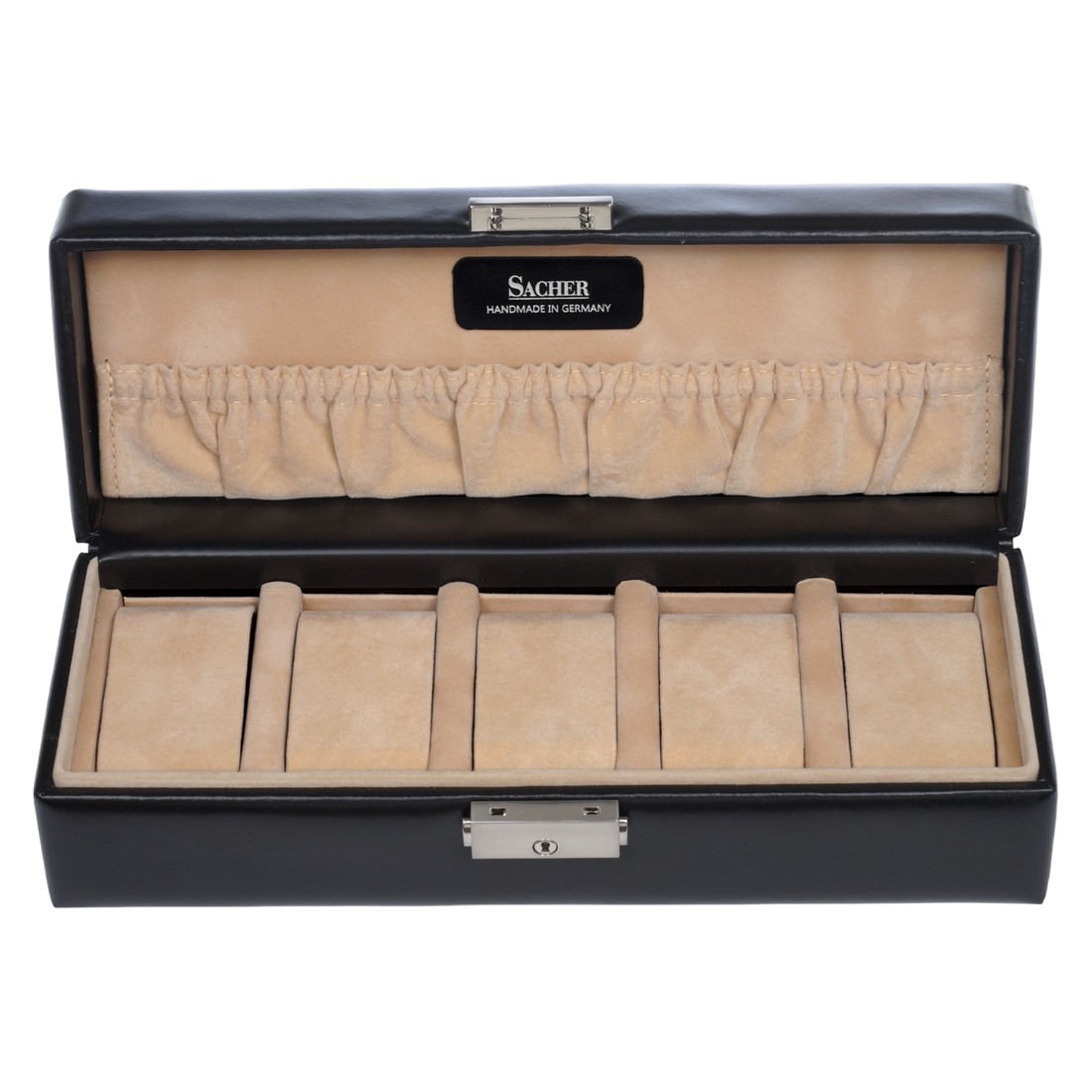 Uhrenetui für 5 Uhren new classic / schwarz (Leder)