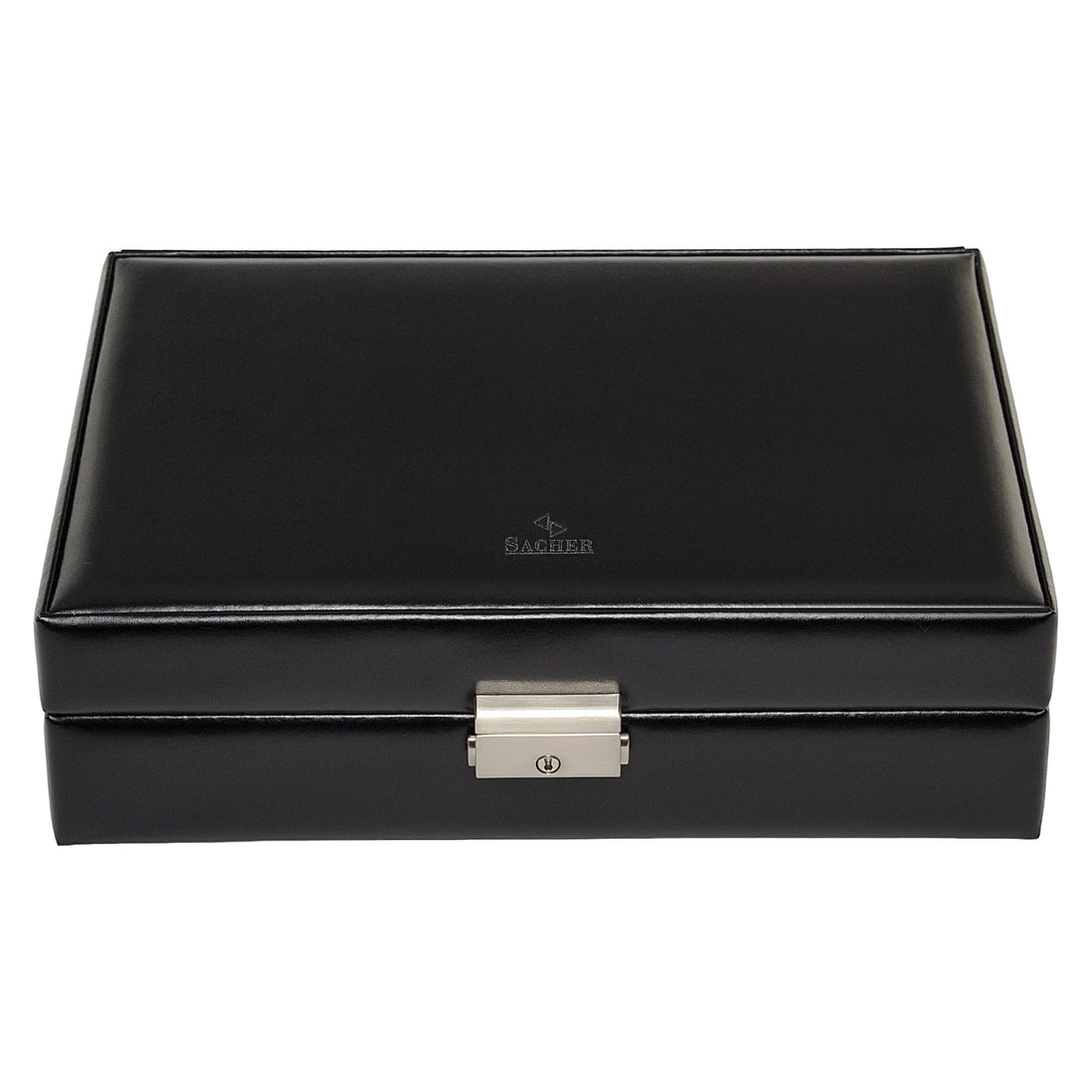 Watch case for 10 watches black exclusive / black (leather)