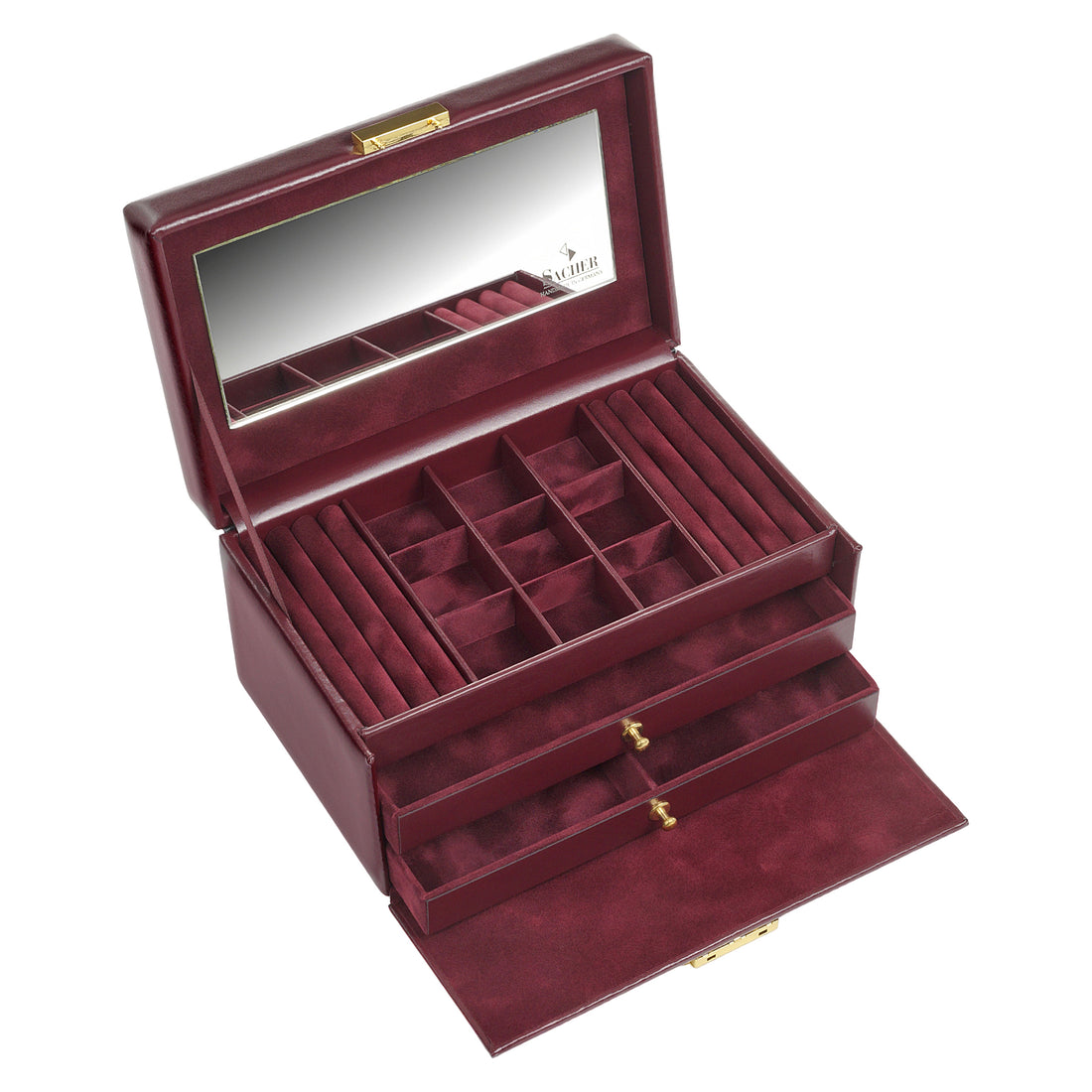 Coffret à bijoux Elly acuro / bordeaux (cuir)