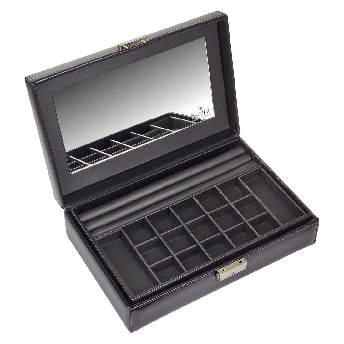 Schmuckkassette Isa black exclusive / schwarz (Leder)