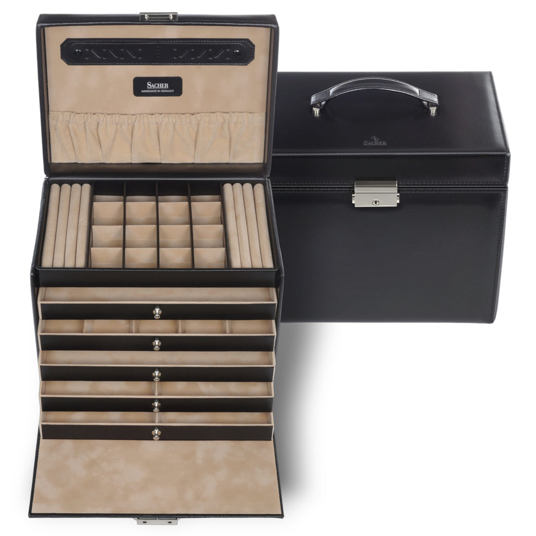 Schmuckkasten Nina new classic / schwarz (Leder)