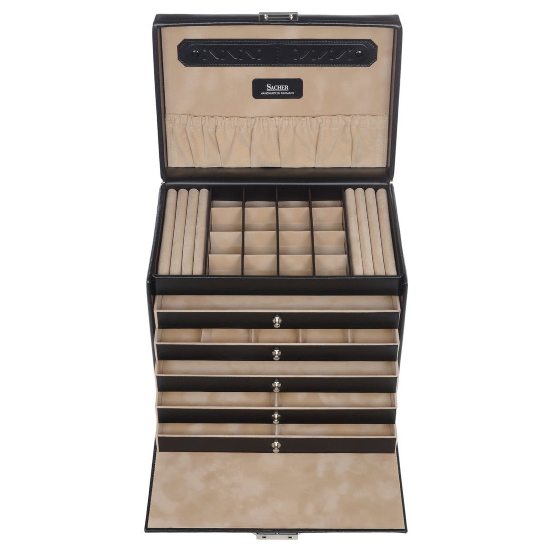 Schmuckkasten Nina new classic / schwarz (Leder)