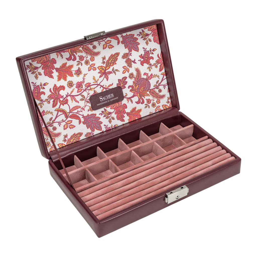 Étui pour bagues et objets de collection florage / bordeaux