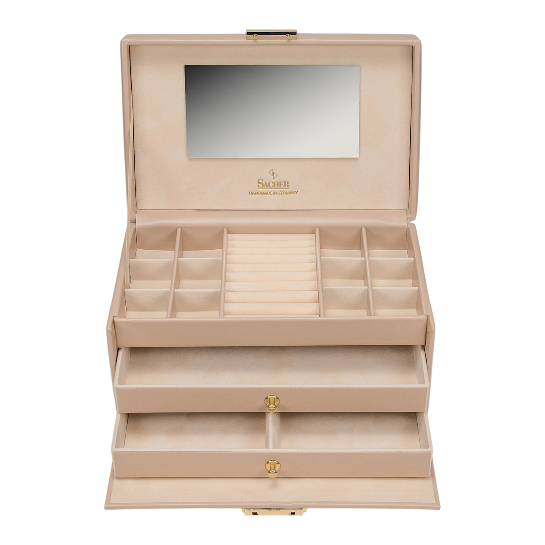 Coffret à bijoux Emma pastello / beige (cuir)