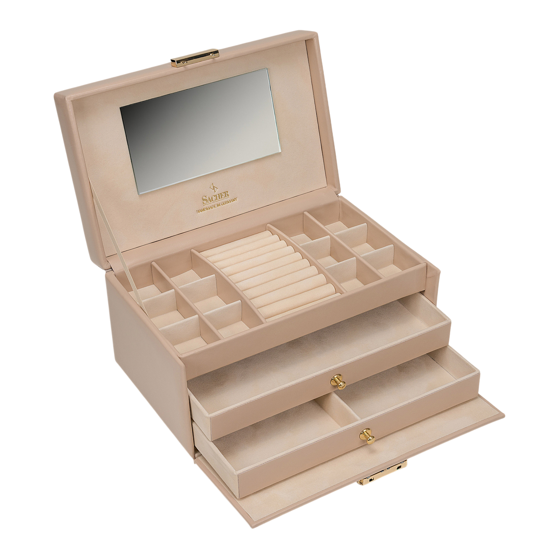Coffret à bijoux Emma pastello / beige (cuir)