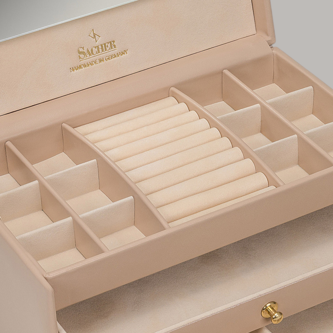 Coffret à bijoux Emma pastello / beige (cuir)