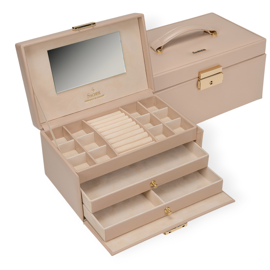 Coffret à bijoux Emma pastello / beige (cuir)