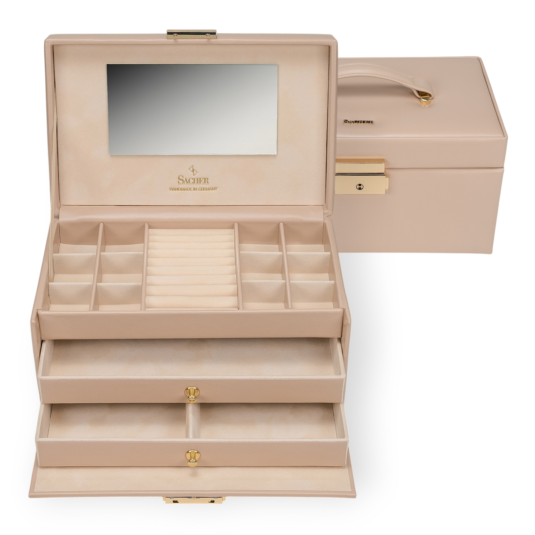 Coffret à bijoux Emma pastello / beige (cuir)