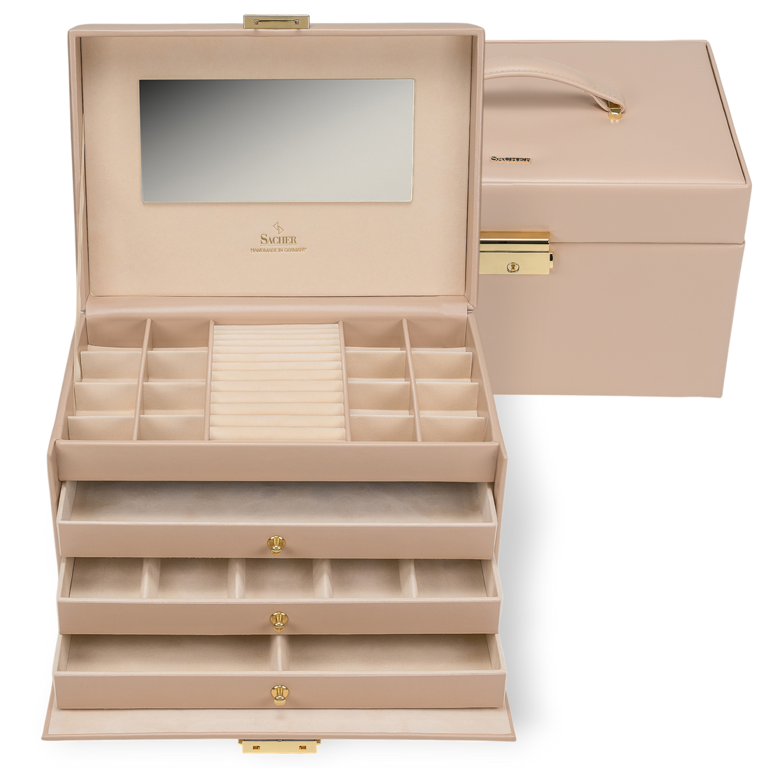 Schmuckkasten Karen pastello / beige (Leder)
