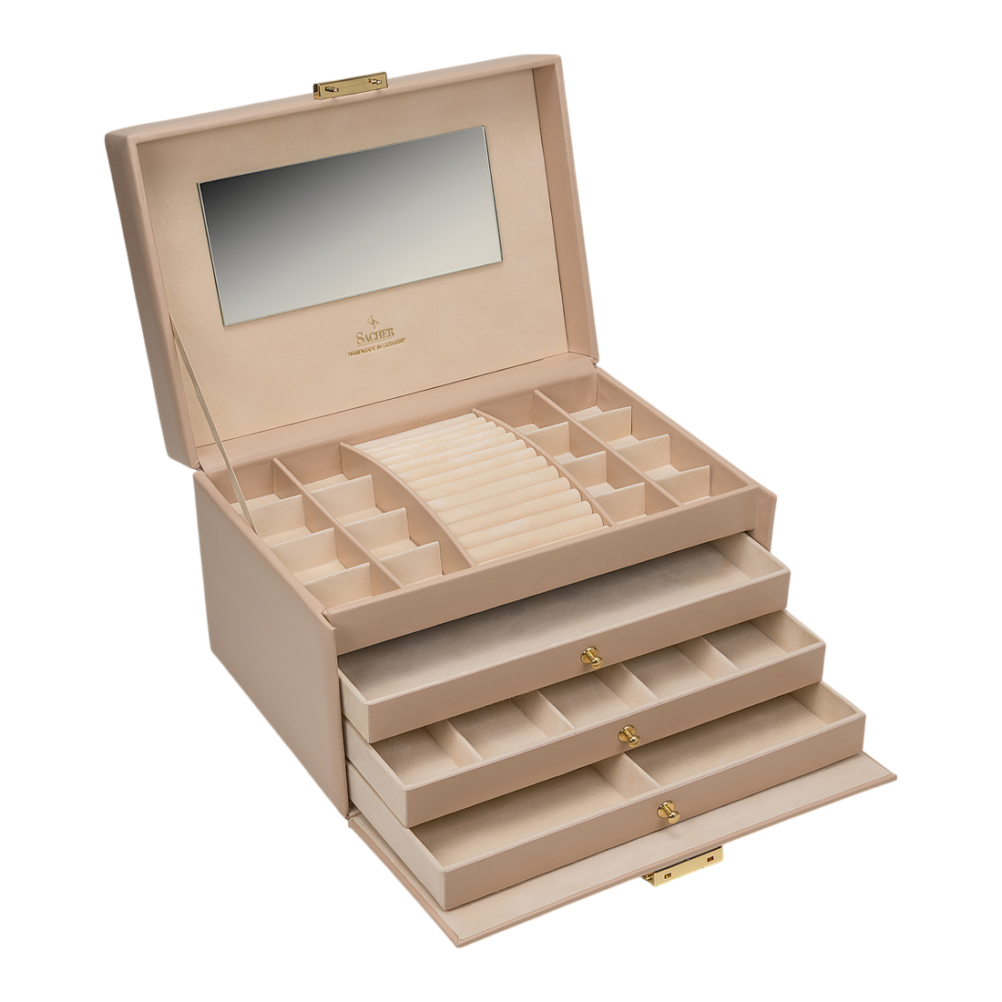 Schmuckkasten Karen pastello / beige (Leder)