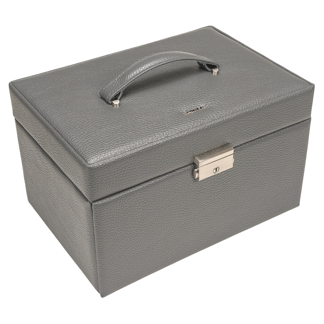 Coffret à bijoux Karen granello / gris (cuir de vachette pleine fleur)
