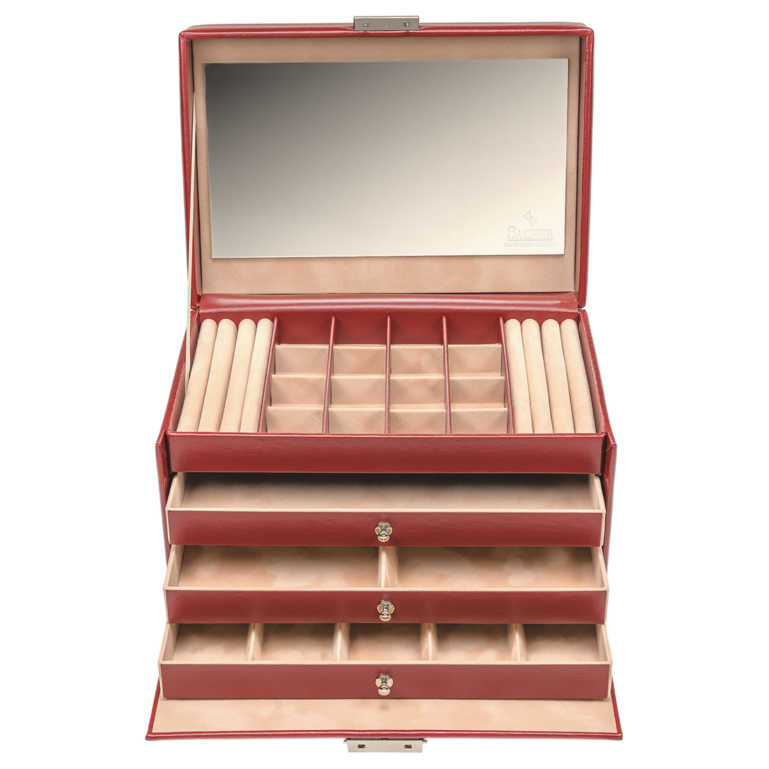 Coffret à bijoux Lena amadora / rouge (cuir)