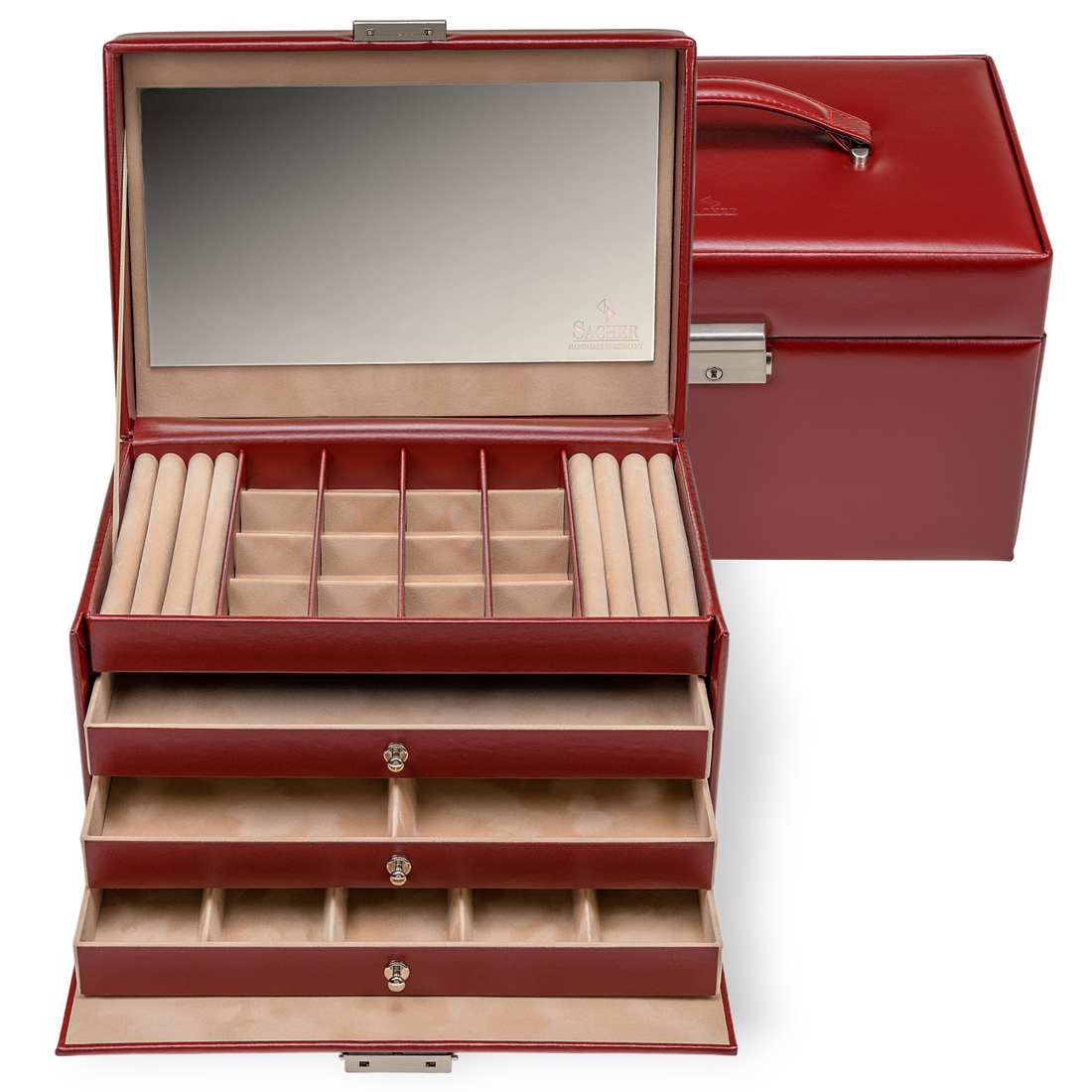 Coffret à bijoux Lena amadora / rouge (cuir)