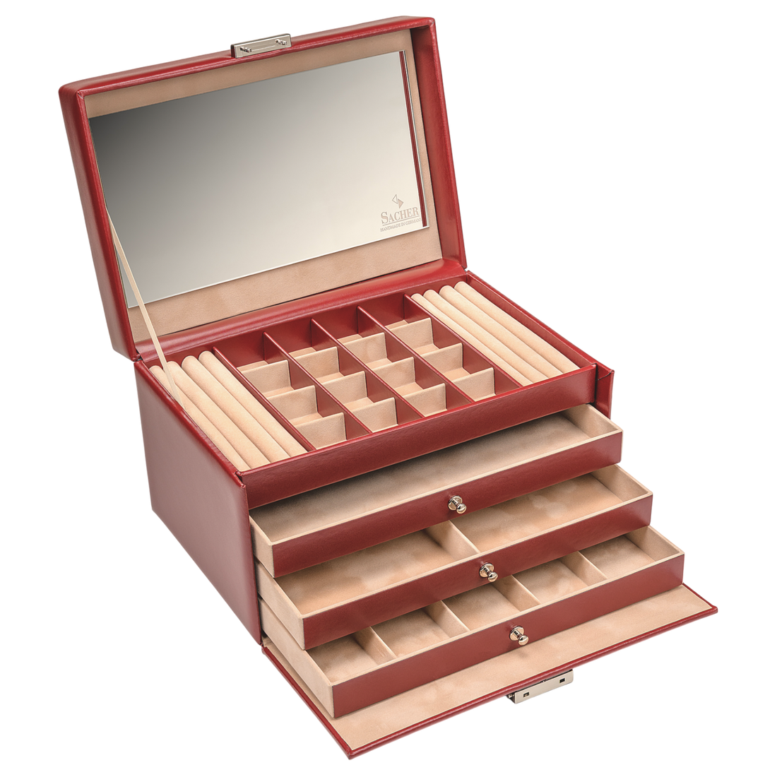 Coffret à bijoux Lena amadora / rouge (cuir)