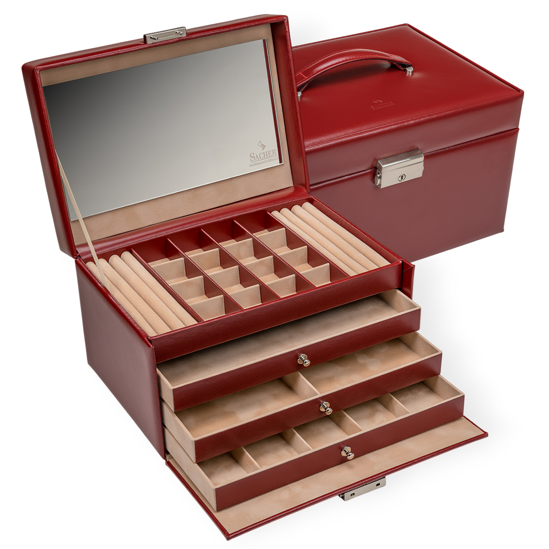 Coffret à bijoux Lena amadora / rouge (cuir)