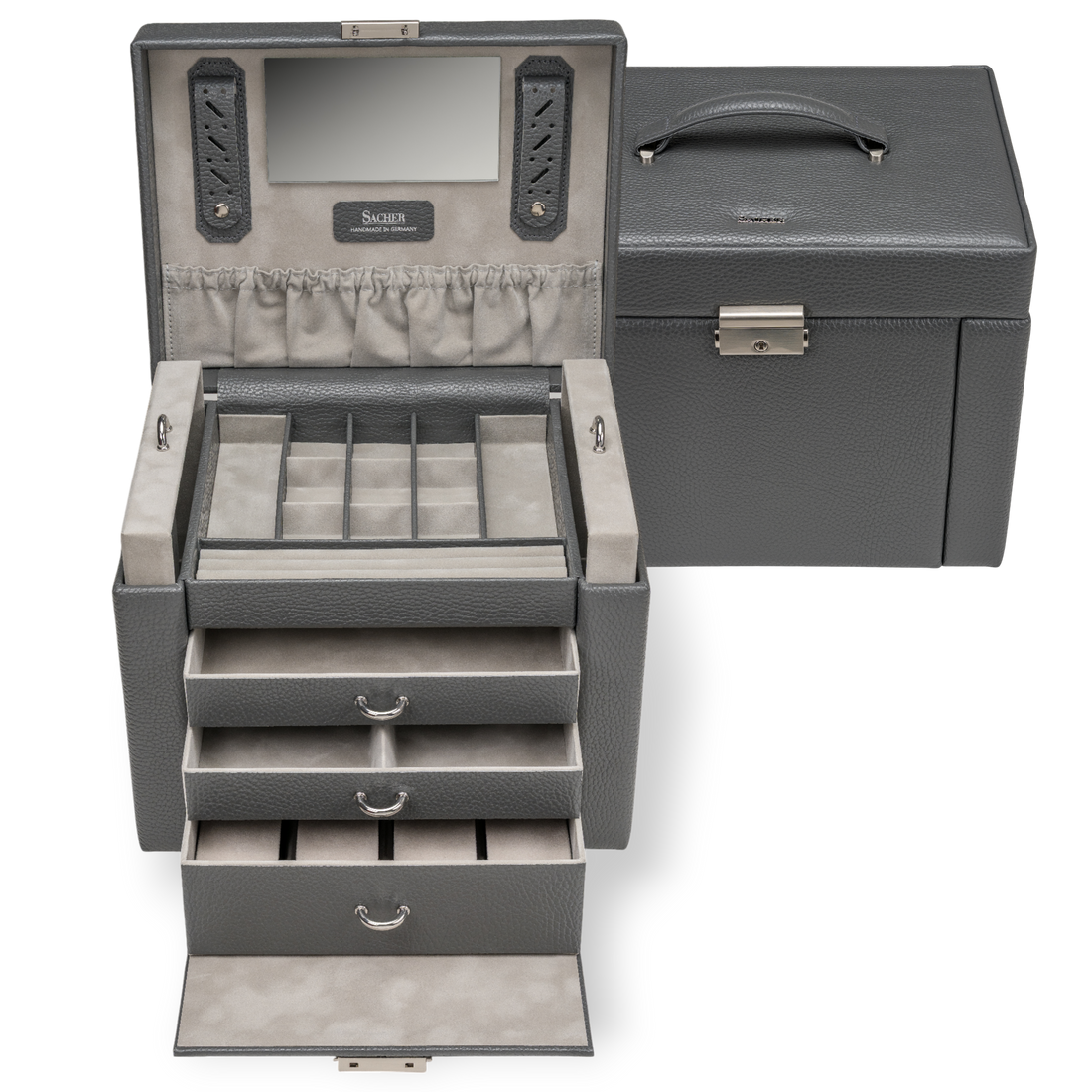 Jewelry box Marta granello / grey (full cowhide)