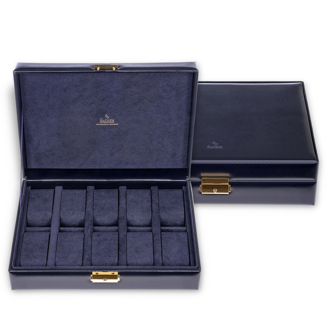 Watch case for 10 watches acuro / navy (leather)