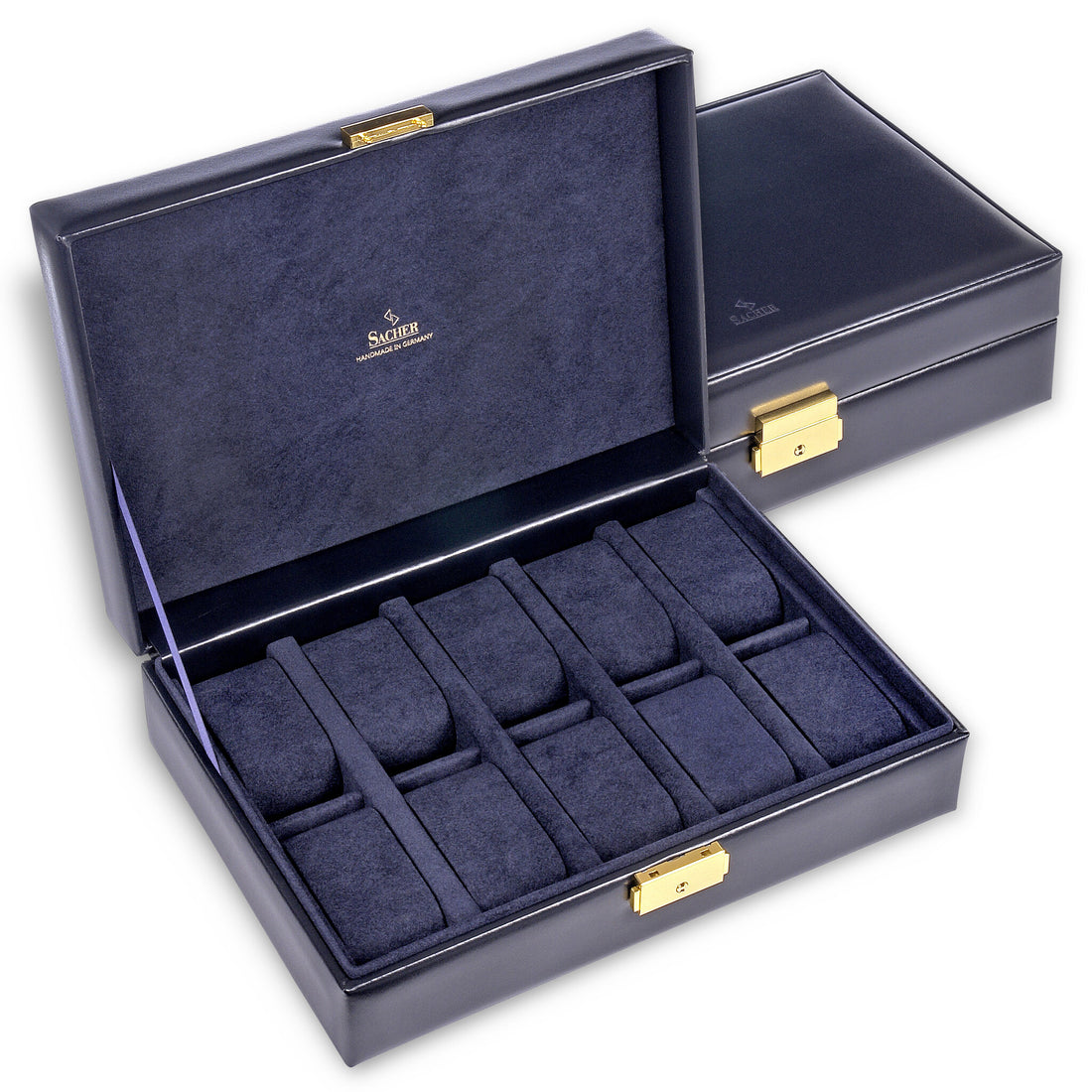 Watch case for 10 watches acuro / navy (leather)