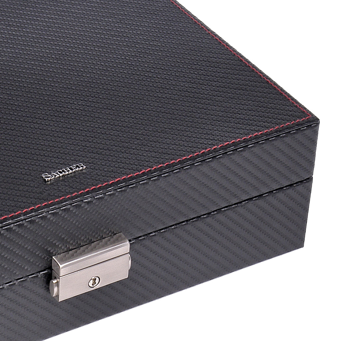 Uhrenetui für 10 Uhren carvon / schwarz (Leder)