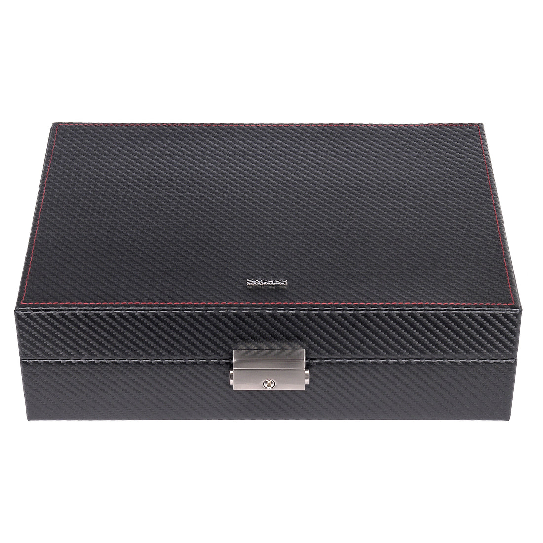 Uhrenetui für 10 Uhren carvon / schwarz (Leder)