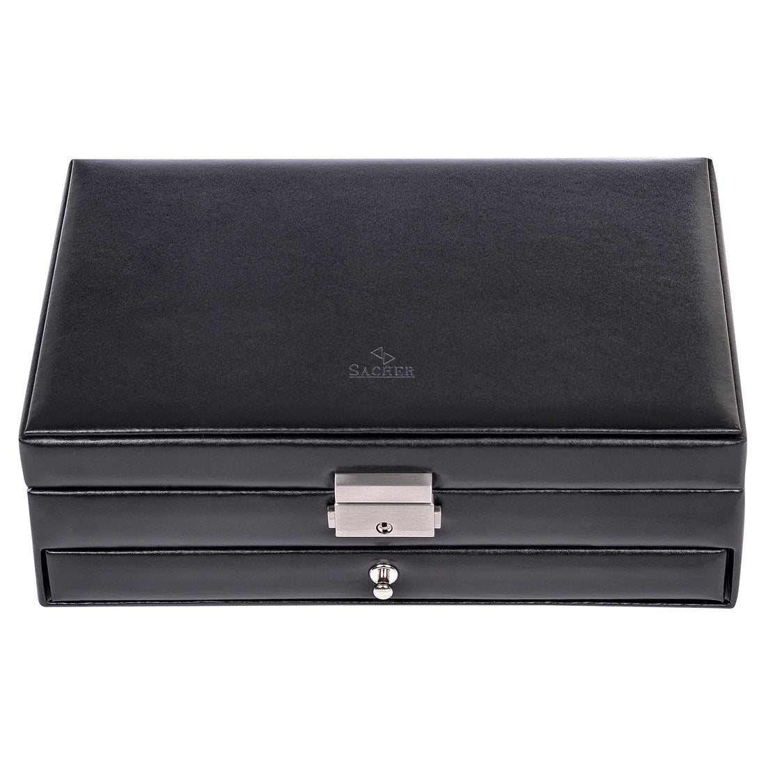 Ring- und Sammleretui new classic / schwarz (Leder)