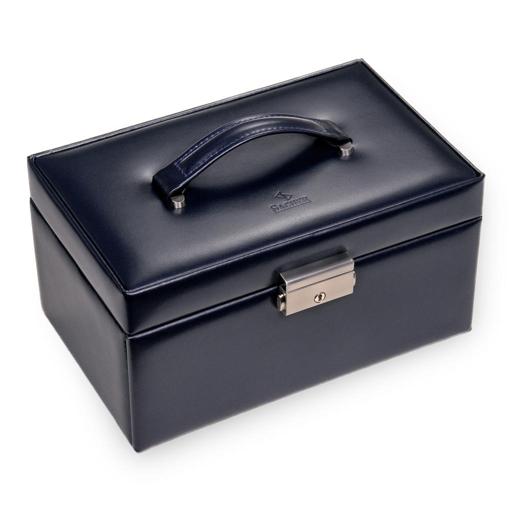 Schmuckkasten Elly florage / navy (Leder)