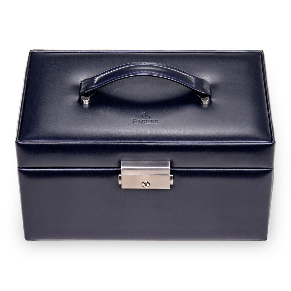 Schmuckkasten Elly florage / navy (Leder)