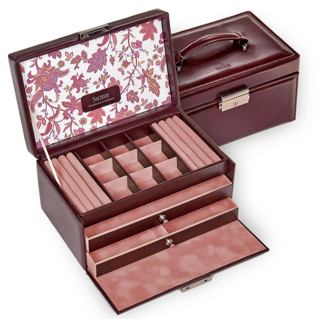 Schmuckkasten Elly florage / bordeaux