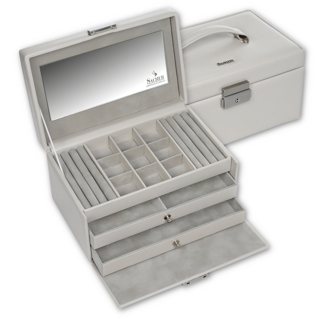 Jewellery box Elly elegance / sand (full cowhide)