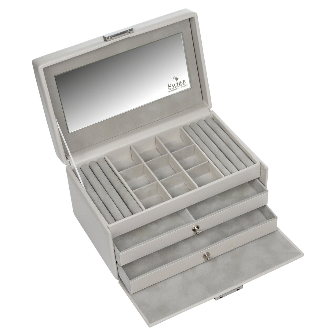 Jewellery box Elly elegance / sand (full cowhide)