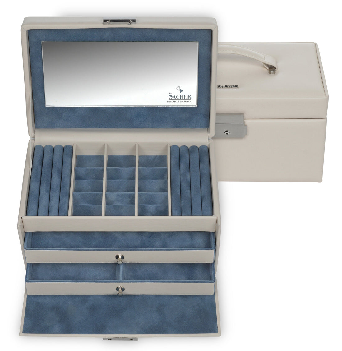 Coffret à bijoux Elly elegance / ivory (cuir de vachette pleine fleur)