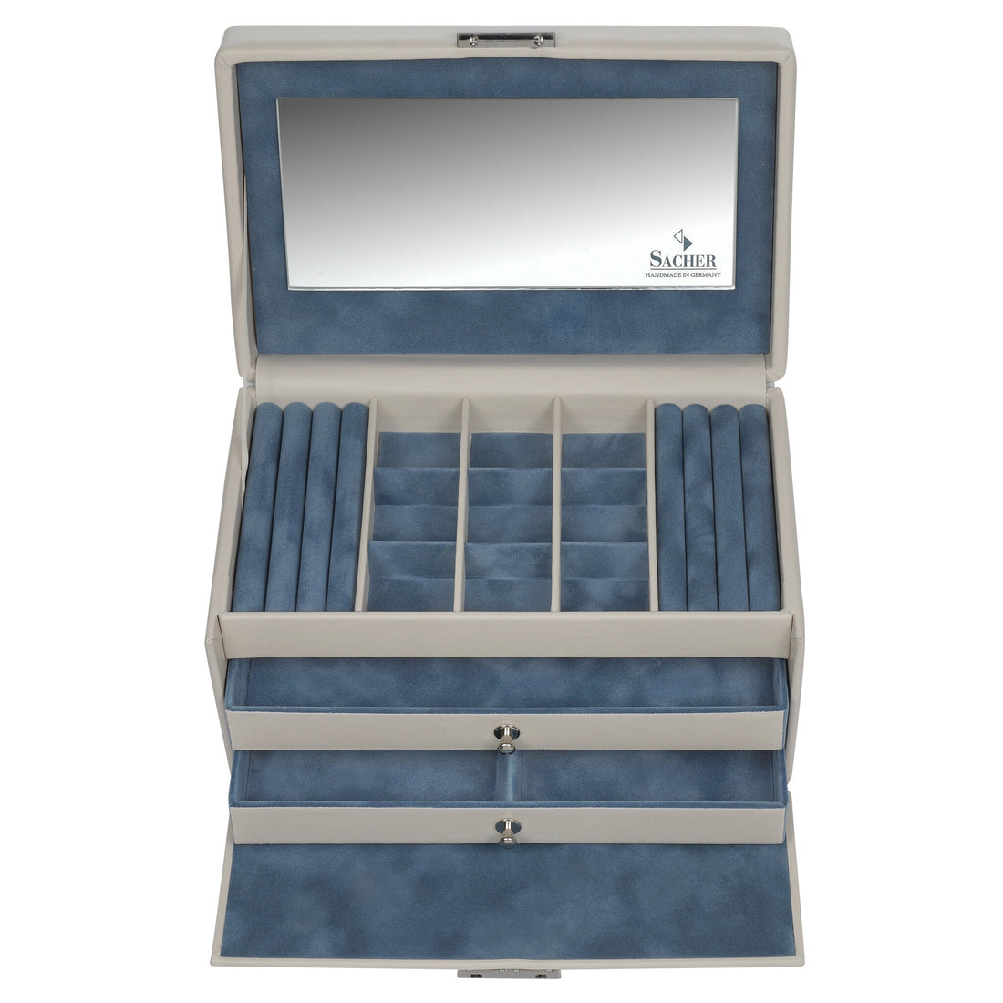 Coffret à bijoux Elly elegance / ivory (cuir de vachette pleine fleur)