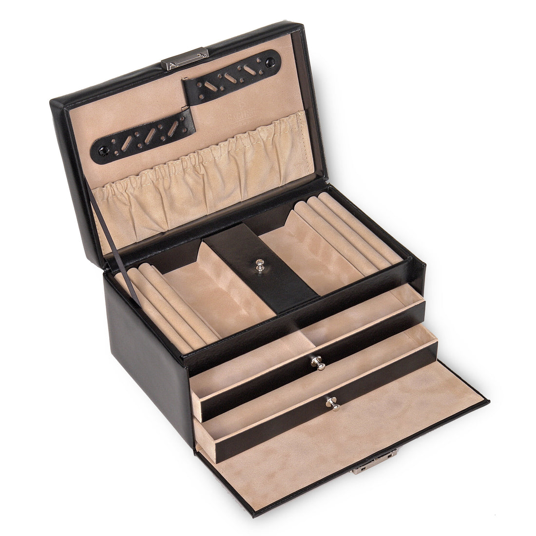 Coffret à bijoux Eva new classic / noir (cuir)