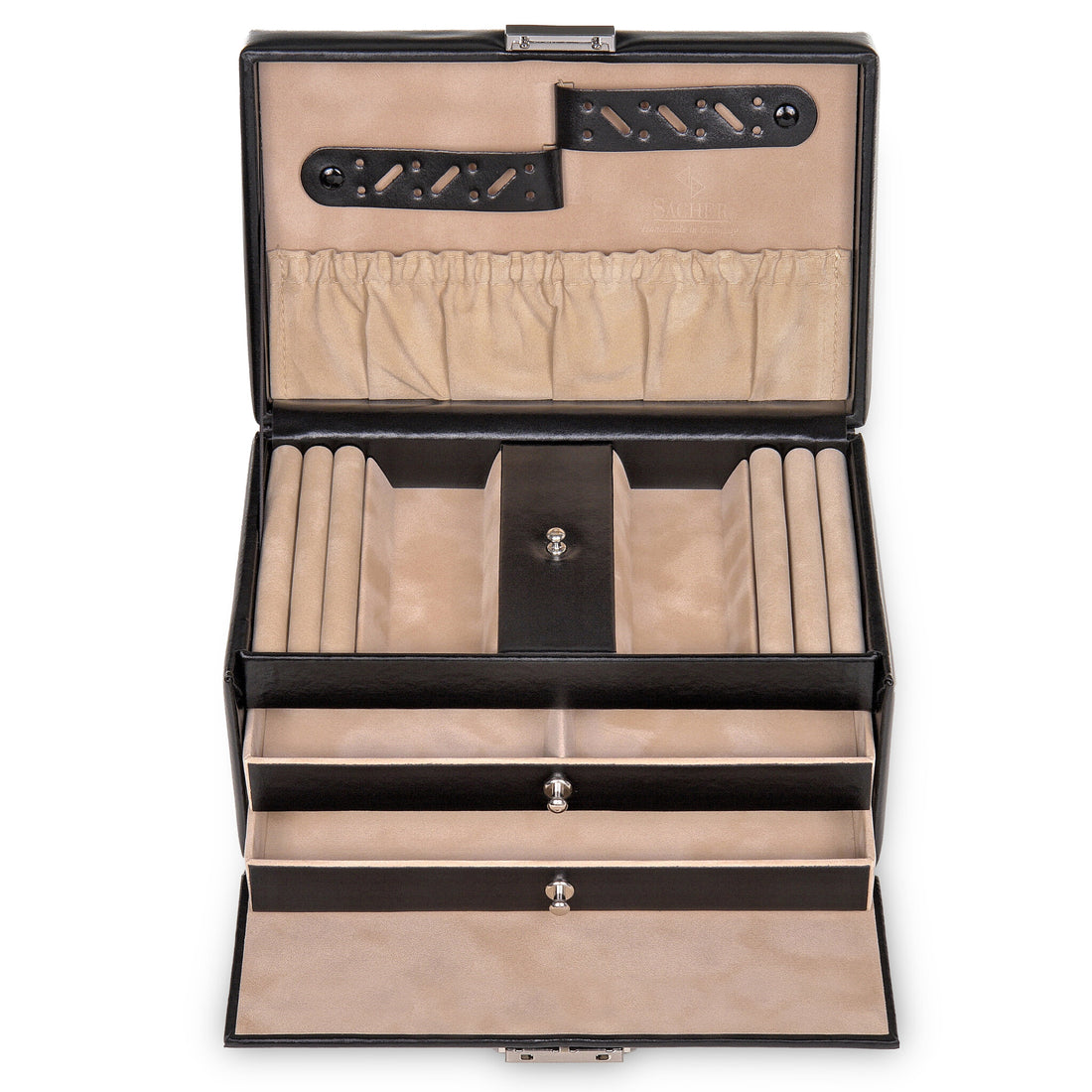 Coffret à bijoux Eva new classic / noir (cuir)