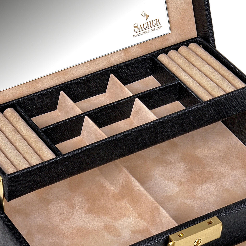 Coffret à bijoux Helen saffiano / noir