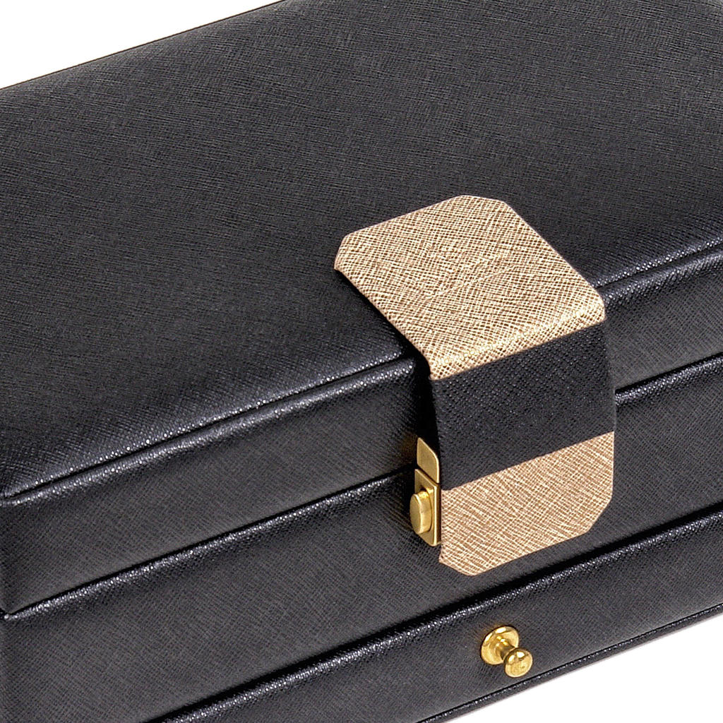 Coffret à bijoux Helen saffiano / noir
