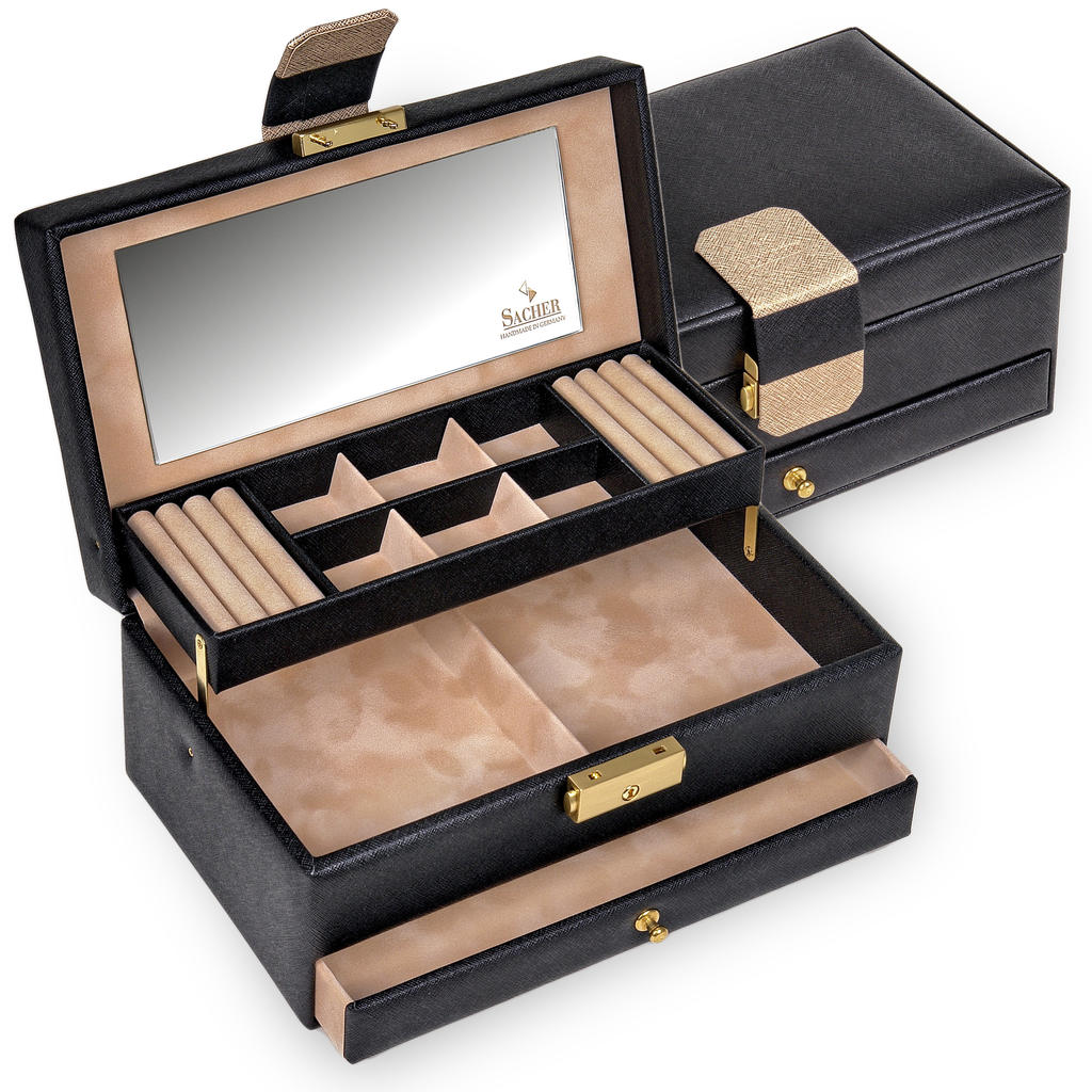 Coffret à bijoux Helen saffiano / noir
