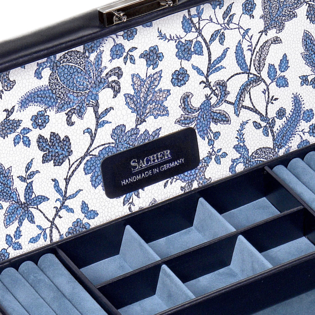 Schmuckkasten Helen florage / navy (Leder)