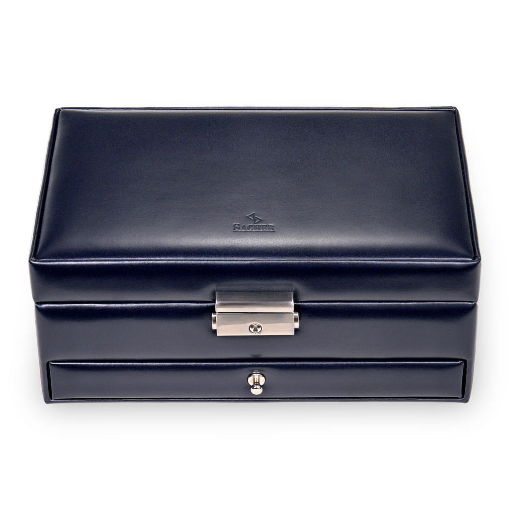 Schmuckkasten Helen florage / navy (Leder)