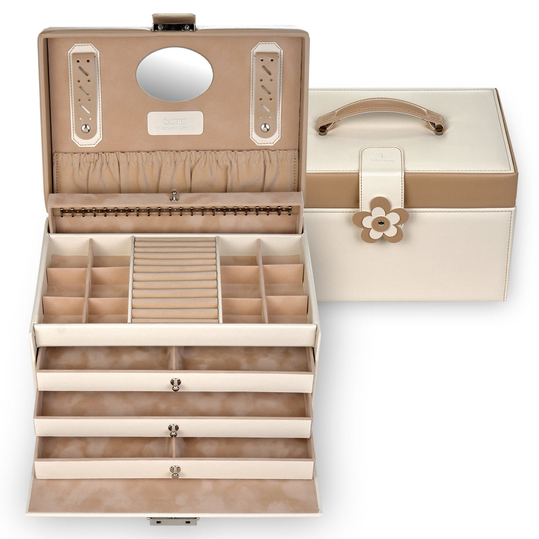 Coffret à bijoux Jasmin bella fiore / cream
