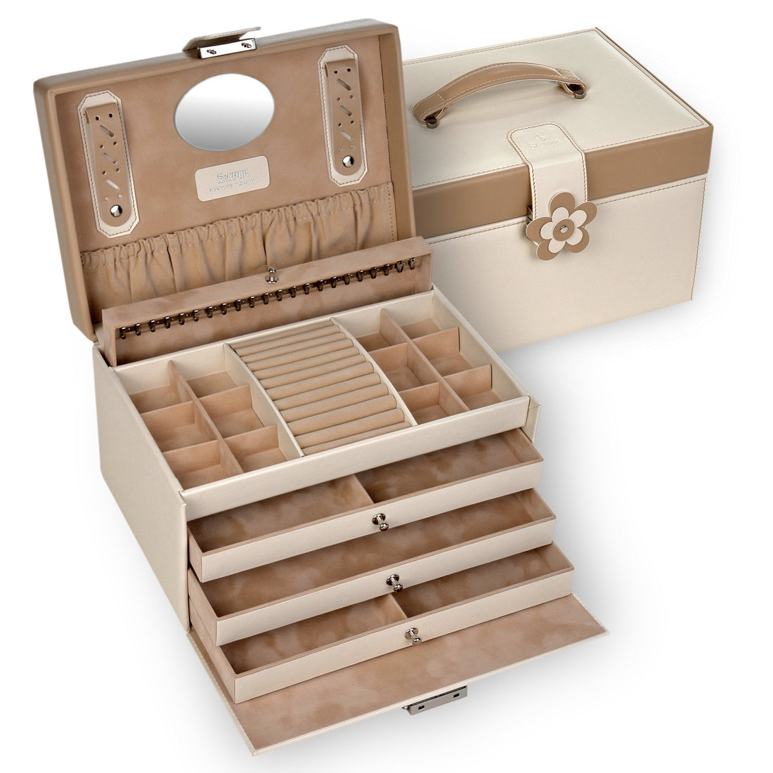 Coffret à bijoux Jasmin bella fiore / cream