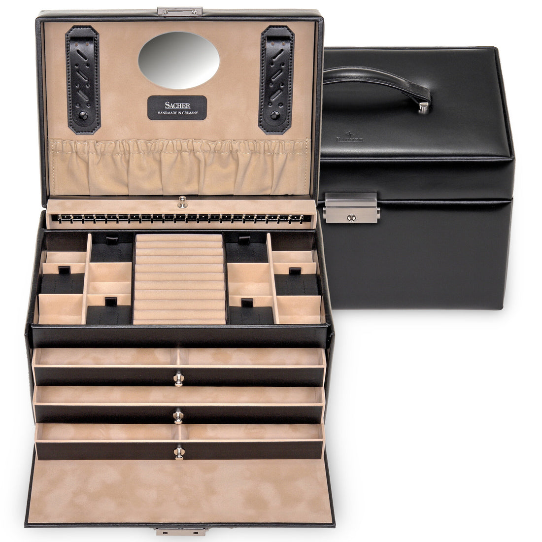 Jewellery box Jasmin new classic / black (leather)