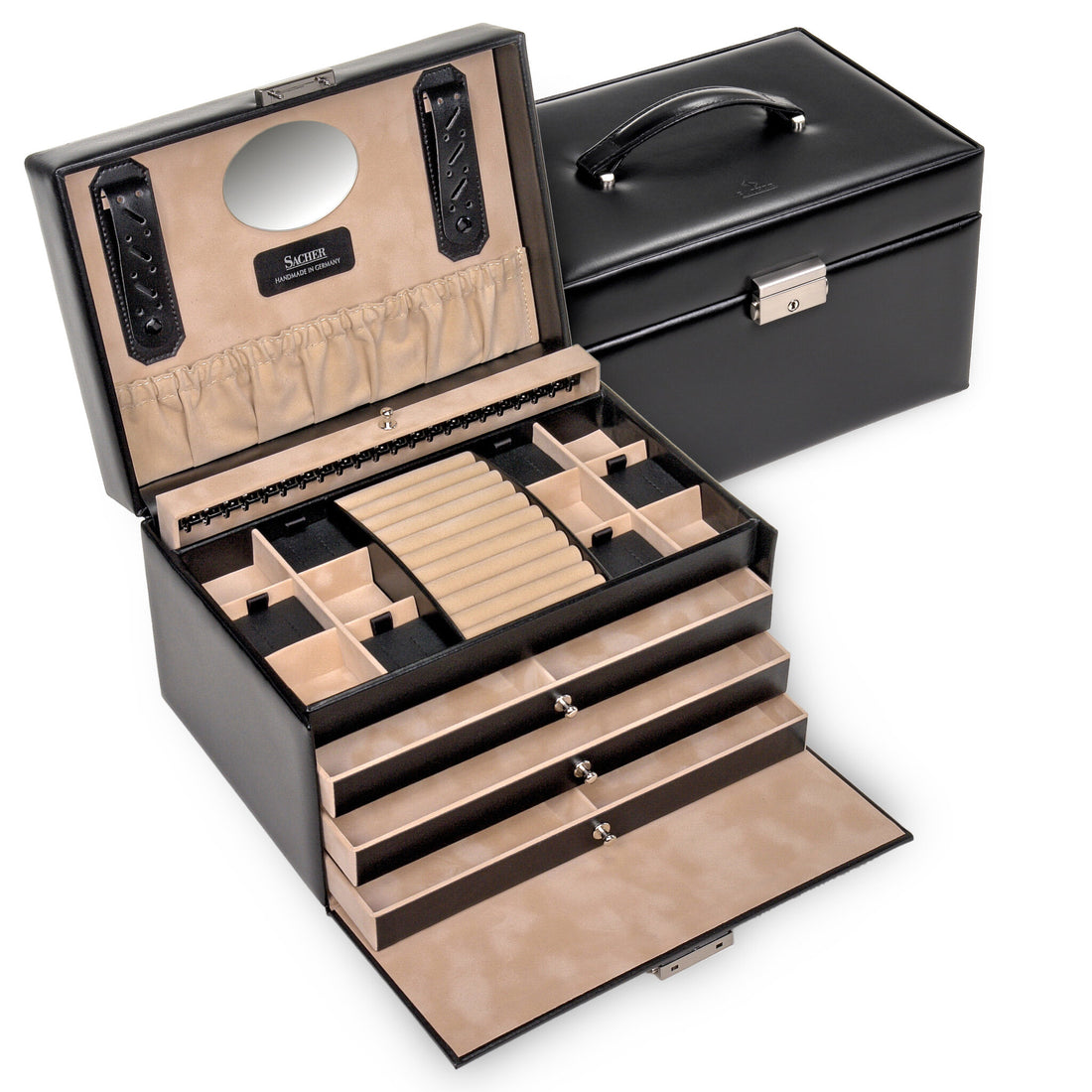 Jewellery box Jasmin new classic / black (leather)