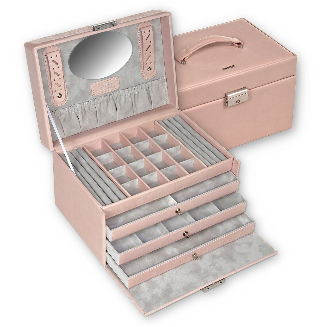 Schmuckkasten Lena pastello / rosé (Leder)