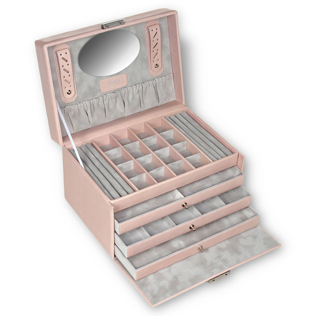Schmuckkasten Lena pastello / rosé (Leder)