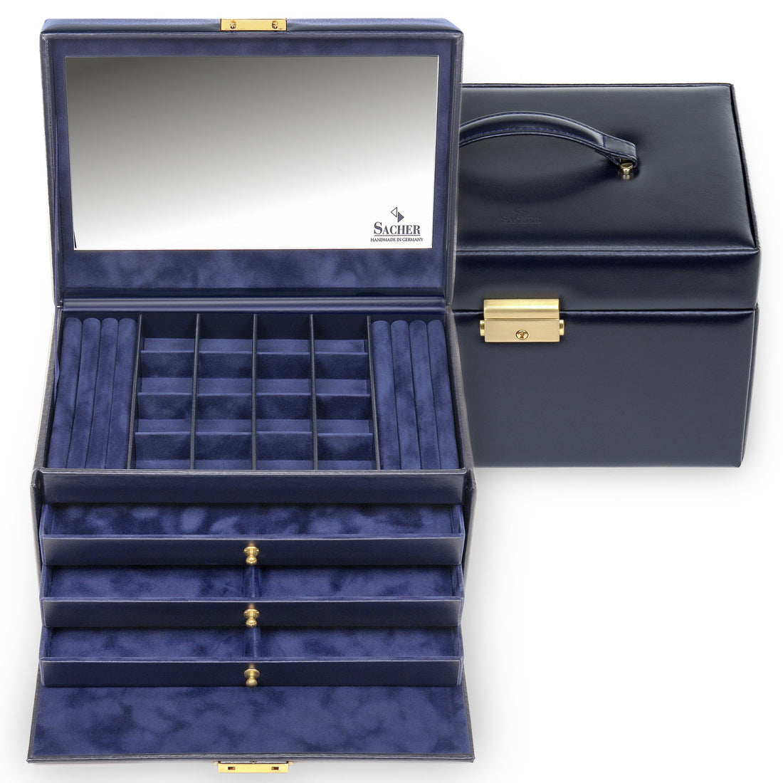 Schmuckkasten Lena acuro / navy (Leder)