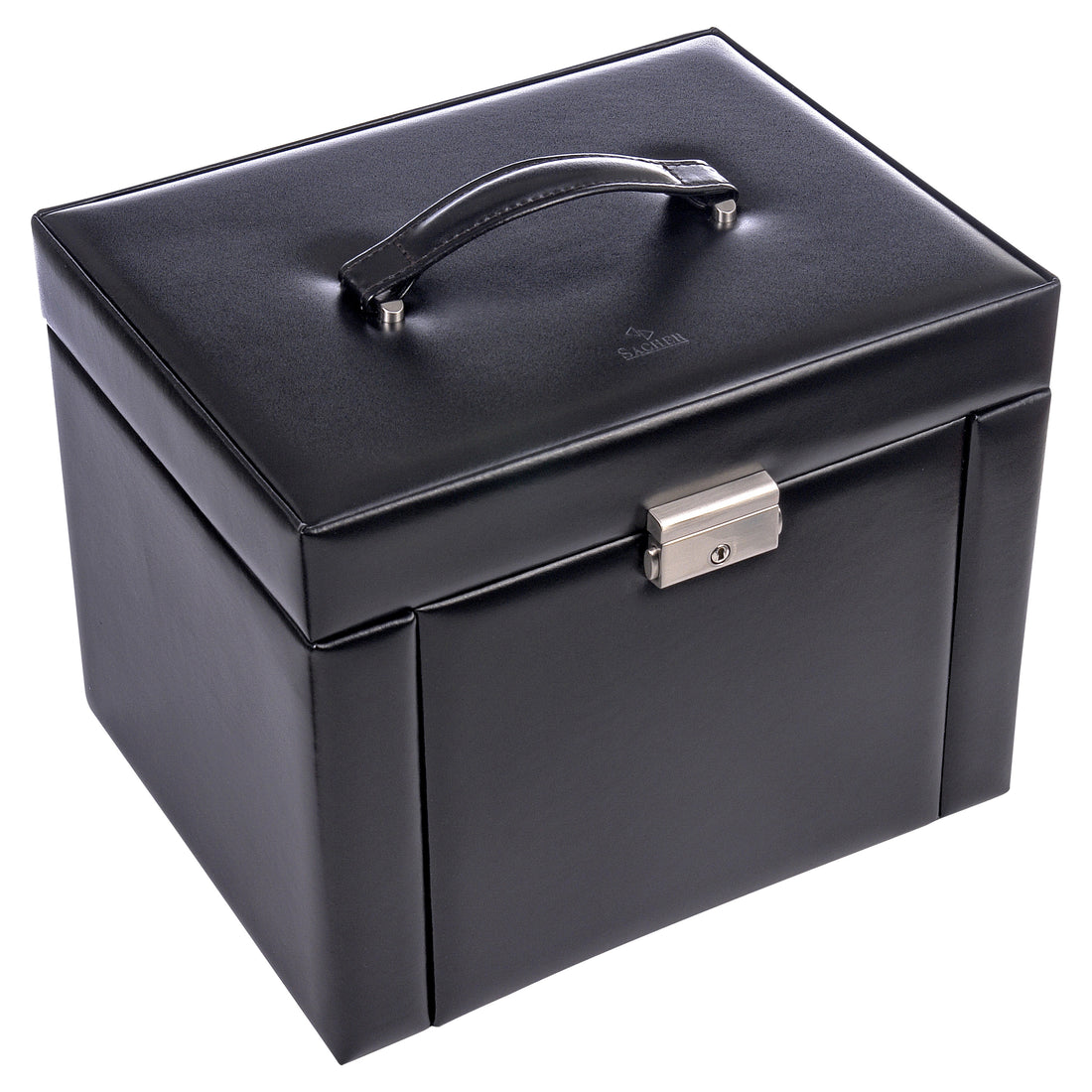 Jewellery box Maxima new classic / black (leather)