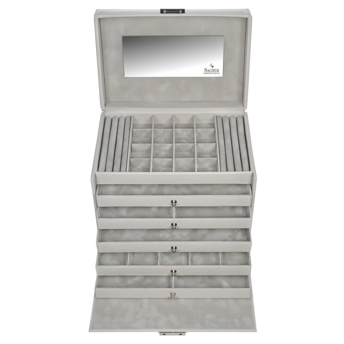 Coffret à bijoux Nina elegance / sable (cuir de vachette pleine fleur)